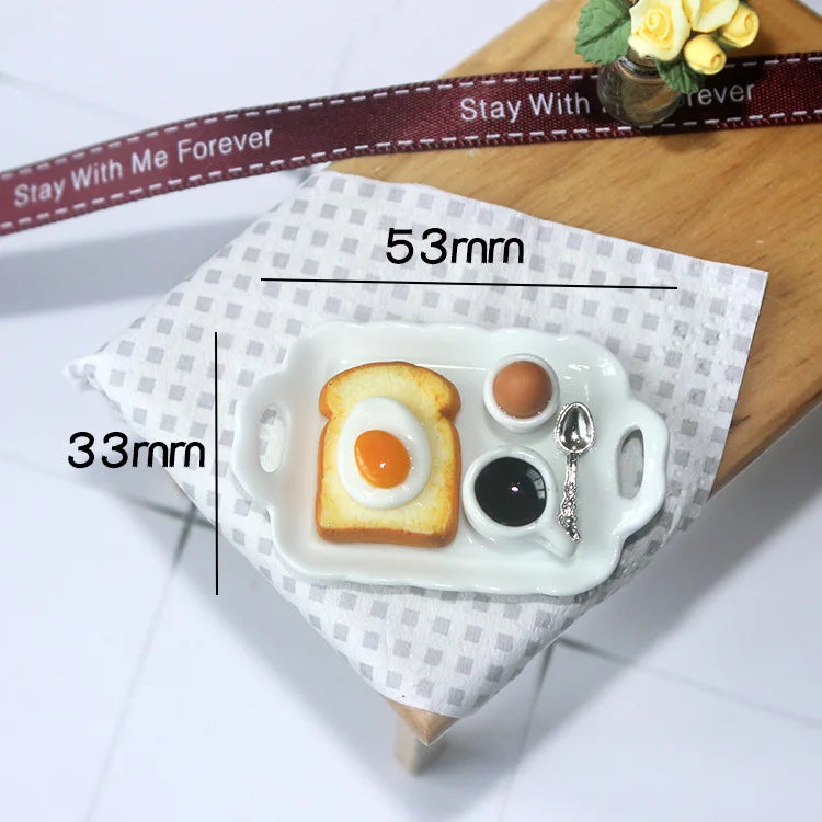 Cute Cat Bread Toast Model Toys Miniature Photography Props Figurines Gift Desktop Ornaments Figurine Decoration Crafts