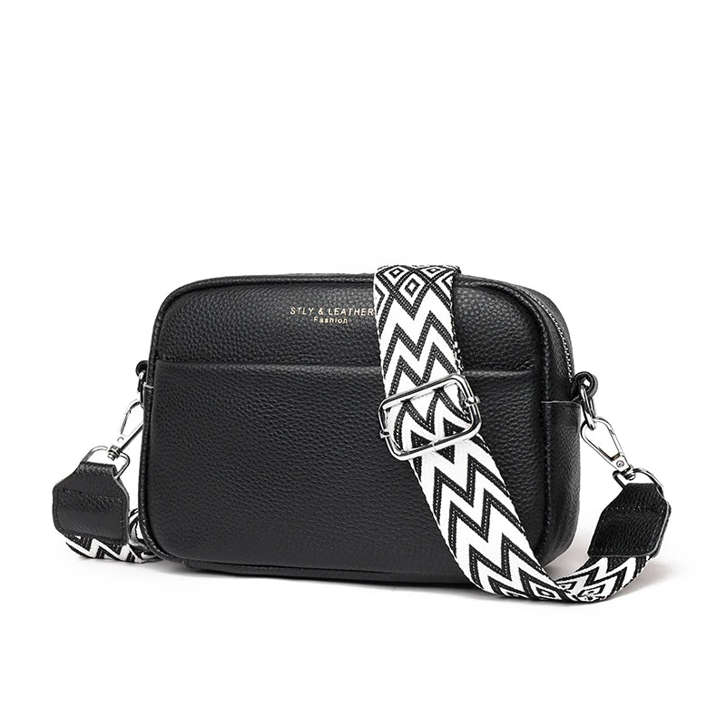 High Quality Genuine Leather Women's Crossbody & Shoulder Bag | Luxury Solid Color Cow Leather Handbag (Female Messenger Tote Sac)