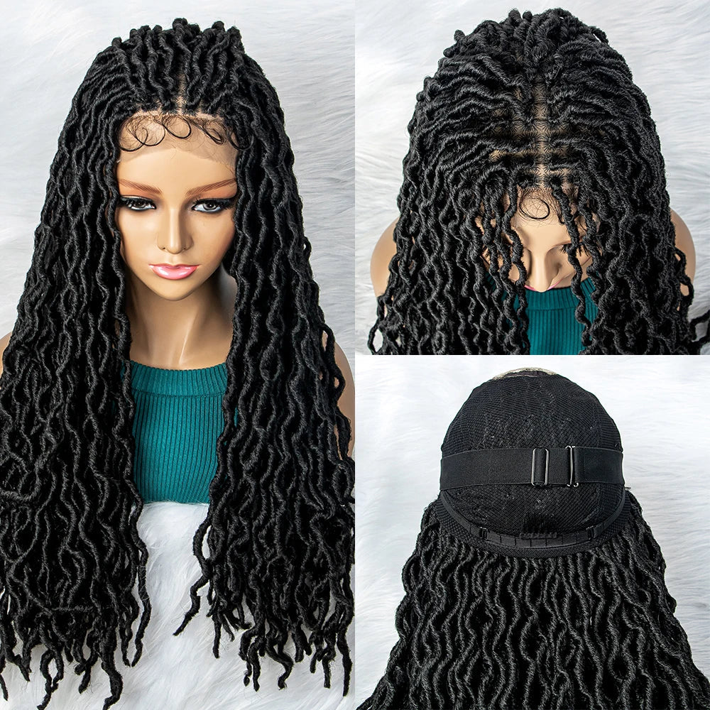 HD Transparent Lace Braided Wig with Lambswool Curls