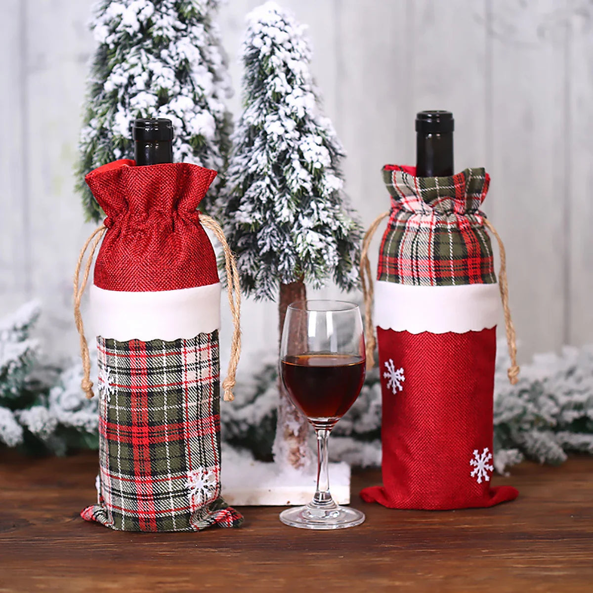 Christmas Wine Bottle Cover Merry Christmas Decorations For Home 2024 Christmas Ornament Xmas Navidad Natal Gifts New Year 2025