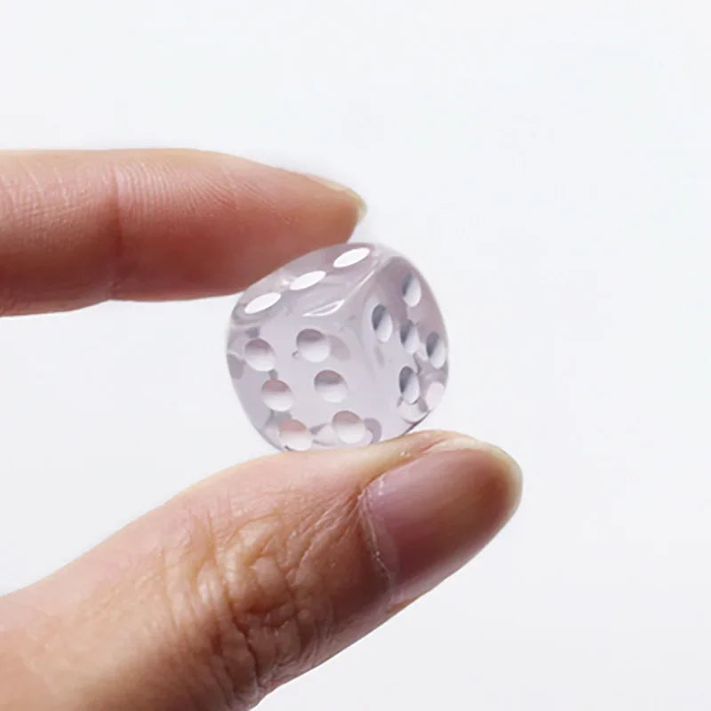 10PCS/Lot Filleted Corner Dice Colorful Transparent Acrylic 6 Sided Dice  Club/Party/Family Games