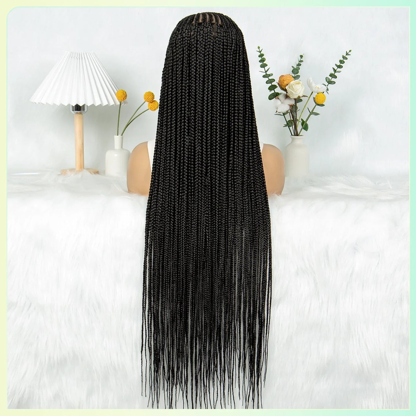 Full Lace Cornrow Knotless Box Braids Wig with Baby Hair