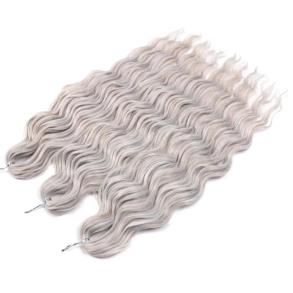 24" Orange Twist Crochet Hair | Synthetic Deep Wave Braiding Hair Extensions | Water Wave Hair | Heat Resistant Fiber | 60 Strands/Pack