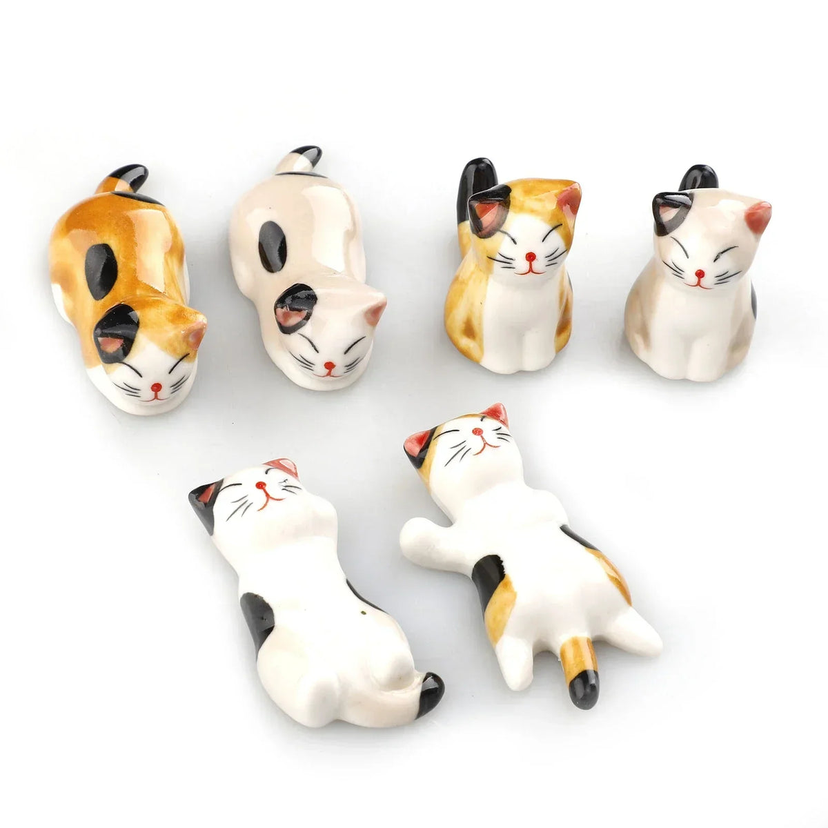 set Chopstick Rest Table Decor Ceramic Frog Chopsticks Spoon Rack Holder Durable Ornaments Set Fork Knife Stand Cat Tableware