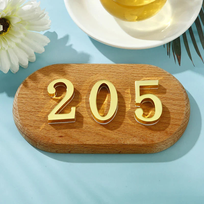 1PCS Metal House Number Self-Adhesive Apartment Door Numbers House Number Plate for Outdoor Hotel Home Mail Box Label #0-9