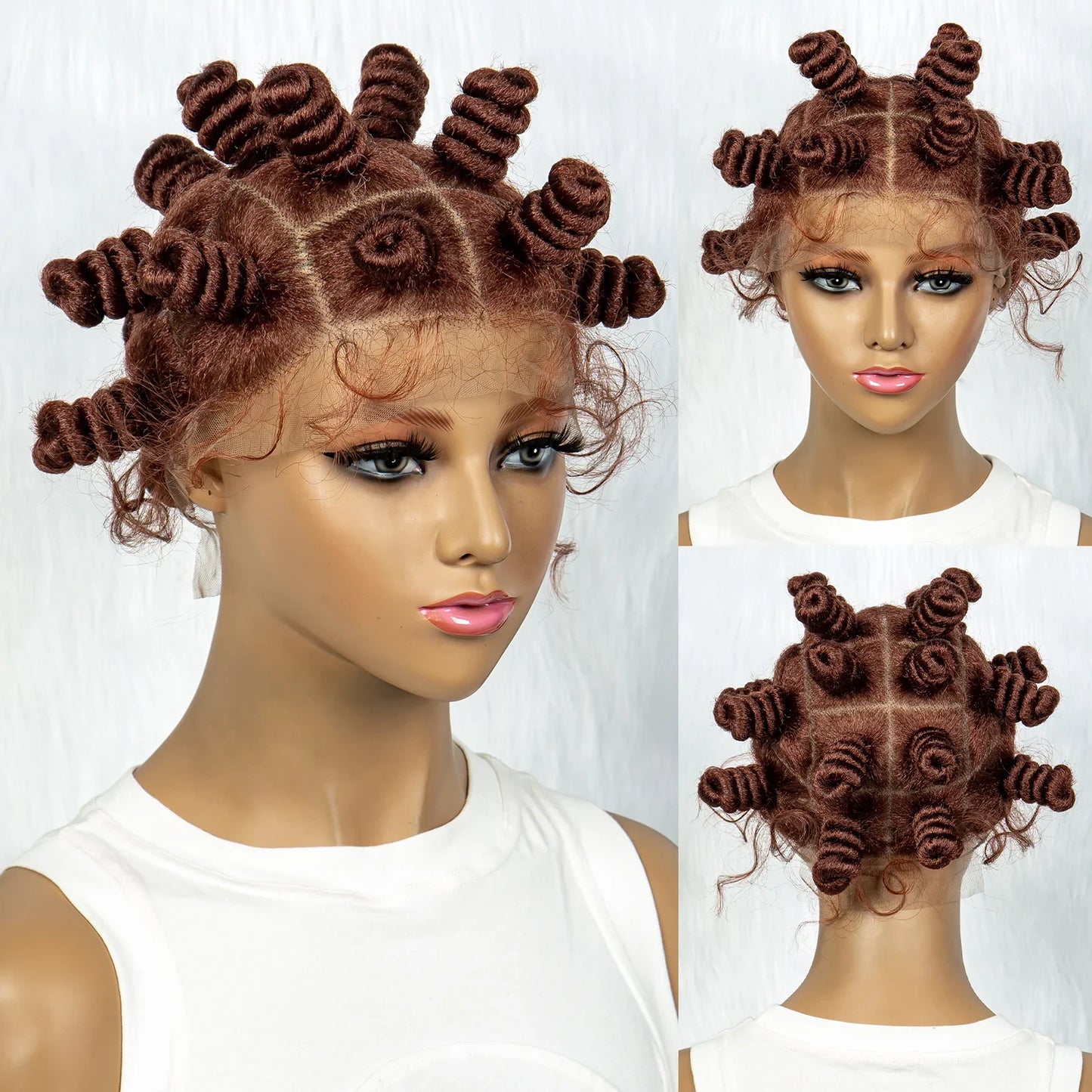 Knotless Braids Wig with Twist Buns | Full Lace African Braiding Hair