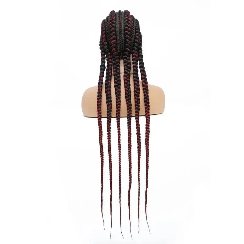36" Jumbo Dutch Twins Cornrows Wig | Full Lace Front | Synthetic Braids | Black Women
