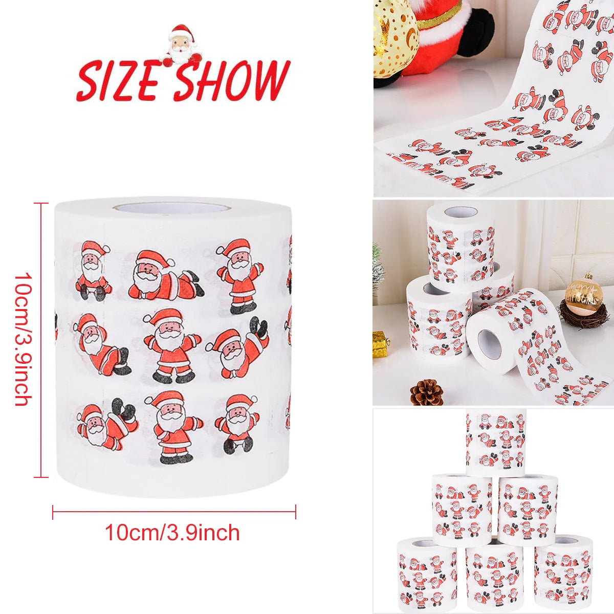Christmas Santa Claus Bath Toilet Roll Paper Merry Christmas Decoration for Home 2025 Xmas Decor Navidad Natal New Year Gift