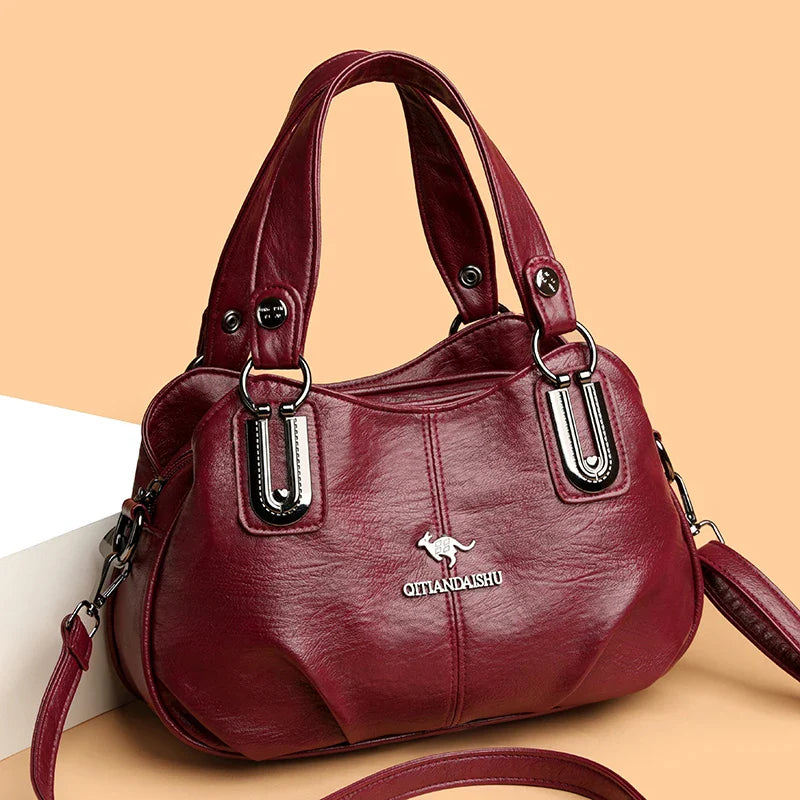 Luxury Handbags 3 Layers | Large Capacity Designer Handbags & Soft Leather Ladies Shoulder Crossbody Bag for Women (Sac)