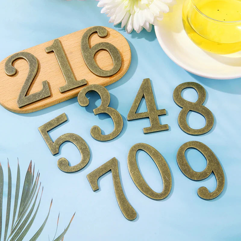 1Pcs 3Inch Metal Mailbox Numbers Solid Zinc Alloy House Numbers for Outside Self Adhesive 3D Address Numbers for House Apartment