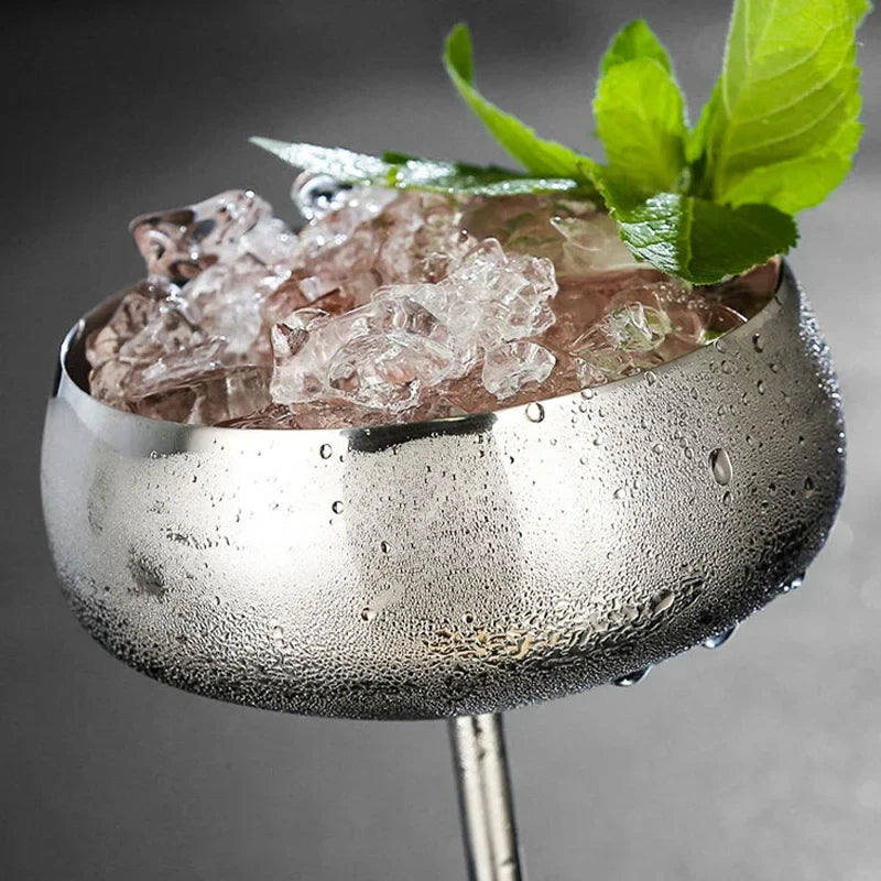 304 Stainless Steel Cocktail Glass  Red Wine Cup Flute Champagne Cup Metal Cup  Bar Martini Cup