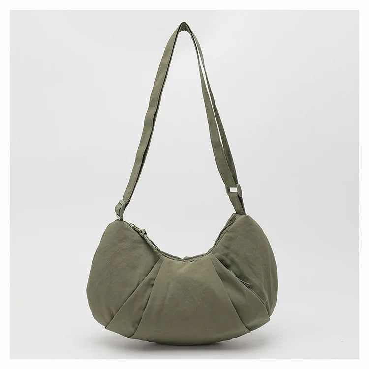 New Large-Capacity Crescent Bag for Women | Trendy Casual Nylon Shoulder & Crossbody Bag (Simple Croissant Style, Commuting)
