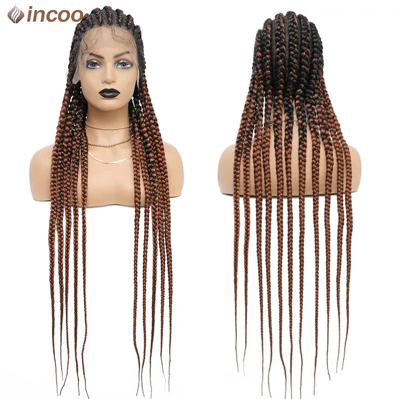 36" Twist Braided Wig | Cornrows & Goddess Braids | Full Lace Frontal | Baby Hair