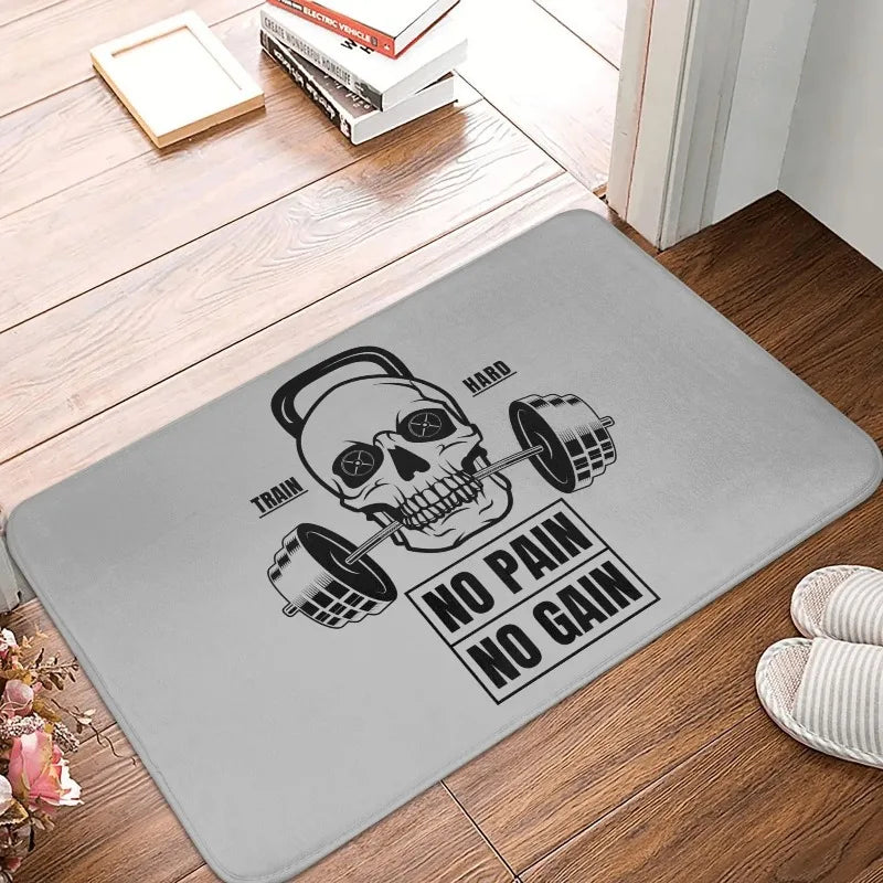 Bodybuilding Fitness Powerhouse Gym Front Door Mat Anti-Slip Carpet Outdoor mat Absorbent Doormat Garden Garage Entrance Rug