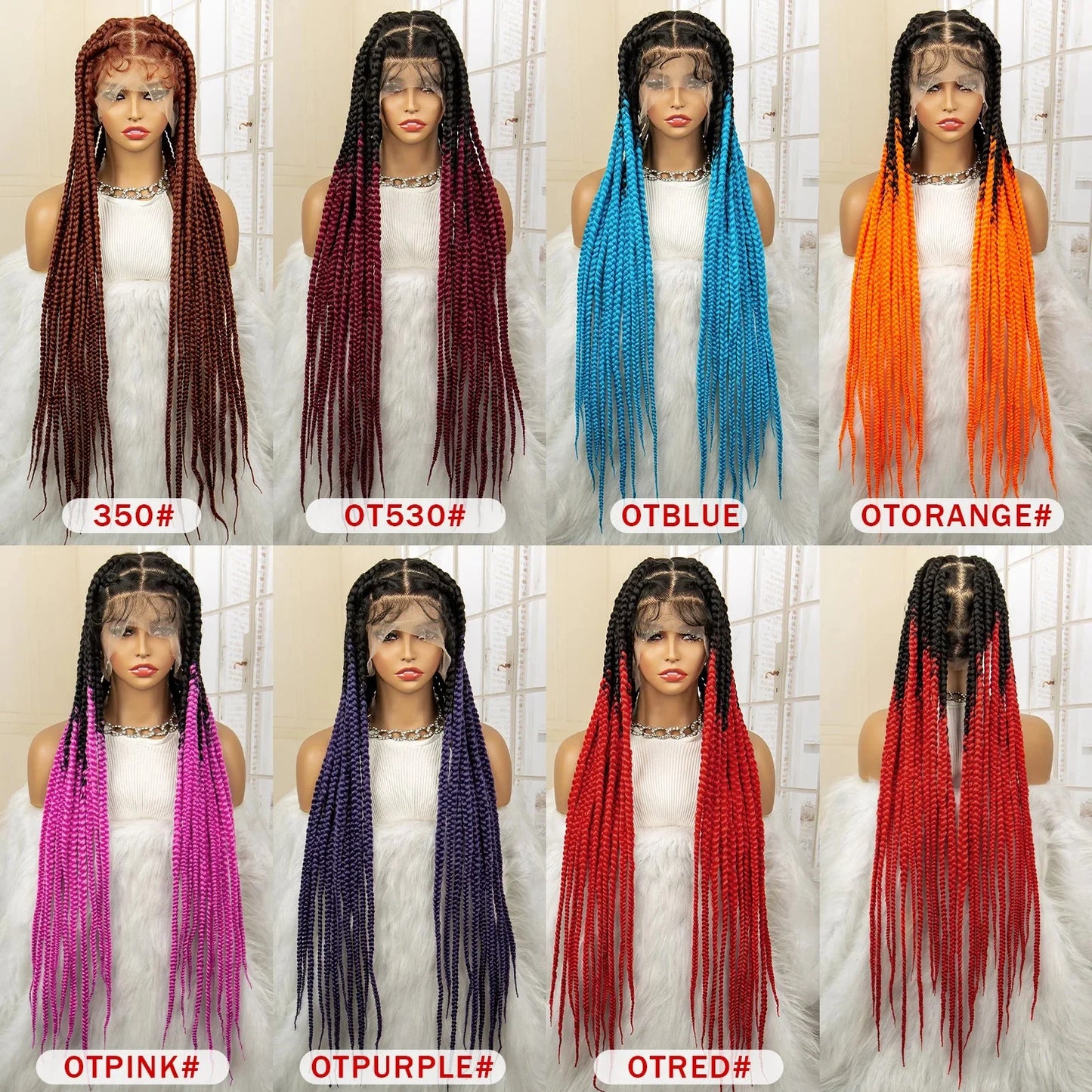 Jumbo Cornrow & Knotless Box Braids Wig | Full Lace | Baby Hair | Black Women