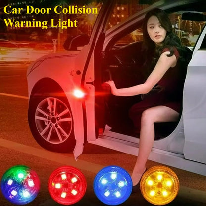 LED Car Opening Door Safety Warning Anti Collision Lights Magnetic Sensor Strobe Flashing Alarm Parking Lights Prevent Accidents