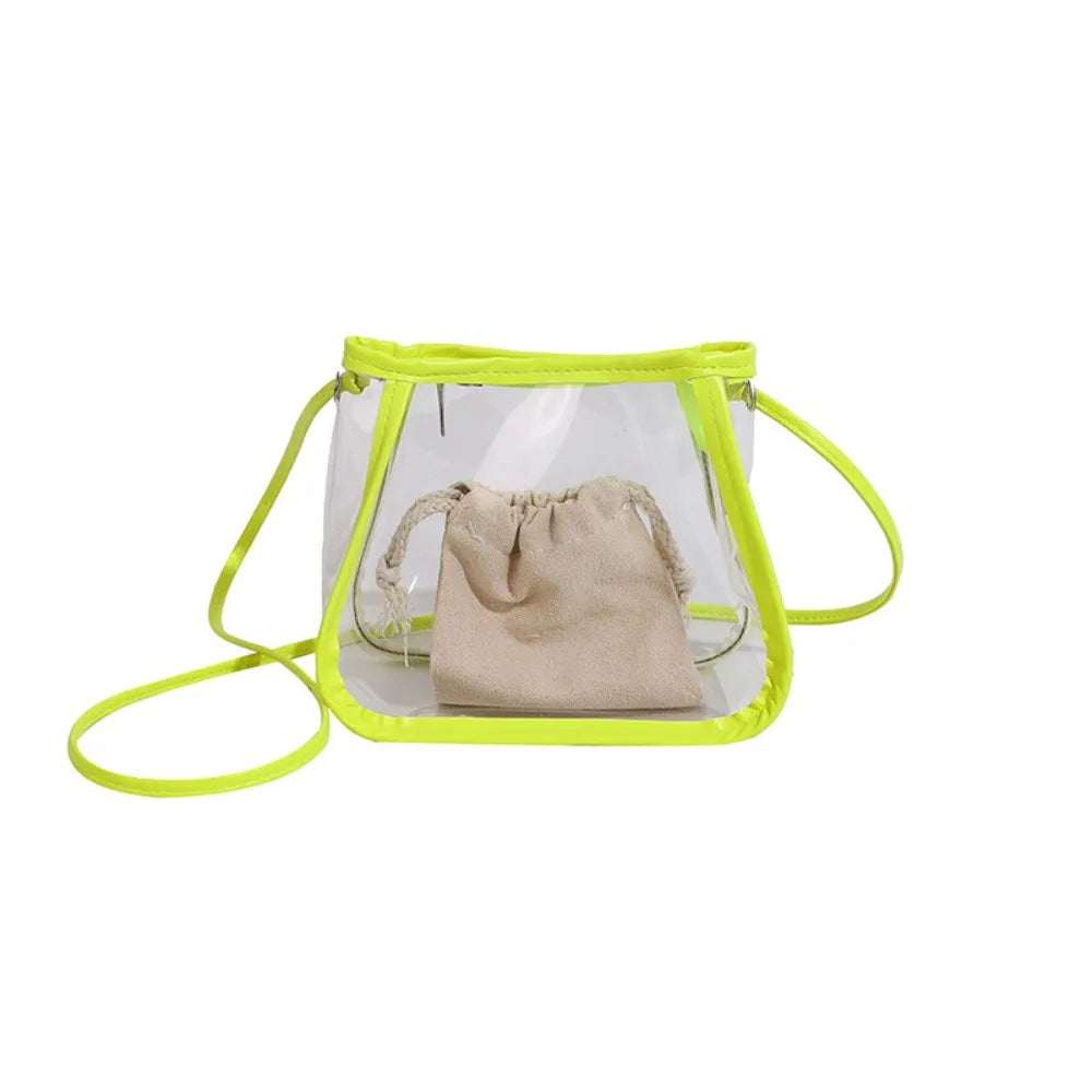 Creative 2-in-1 Clear Crossbody Bag | Portable Waterproof PVC Shoulder Tote (Casual Women's Commuting Bag)