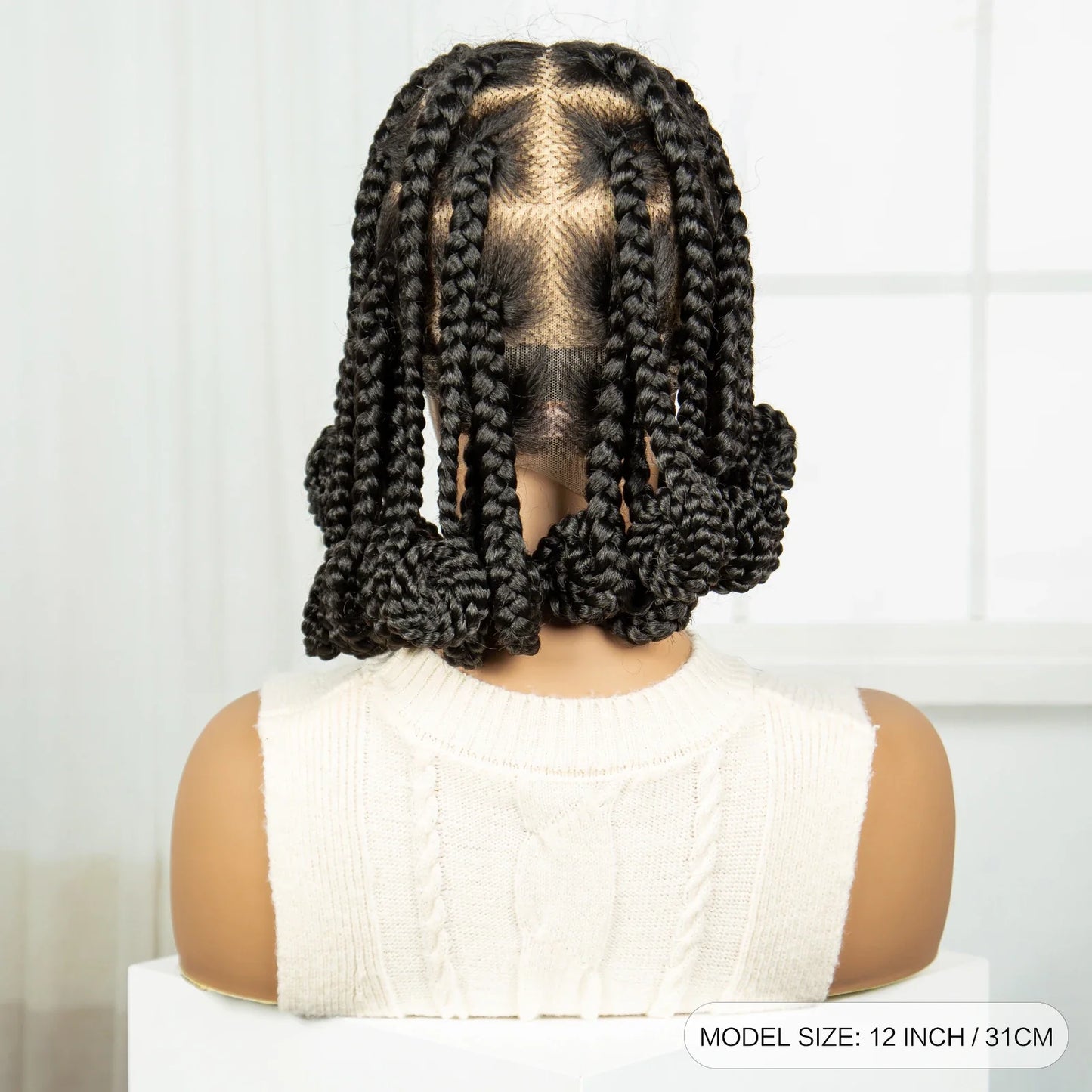 Handmade Bantu Knotless Braids Wig | Full Lace Frontal | Baby Hair
