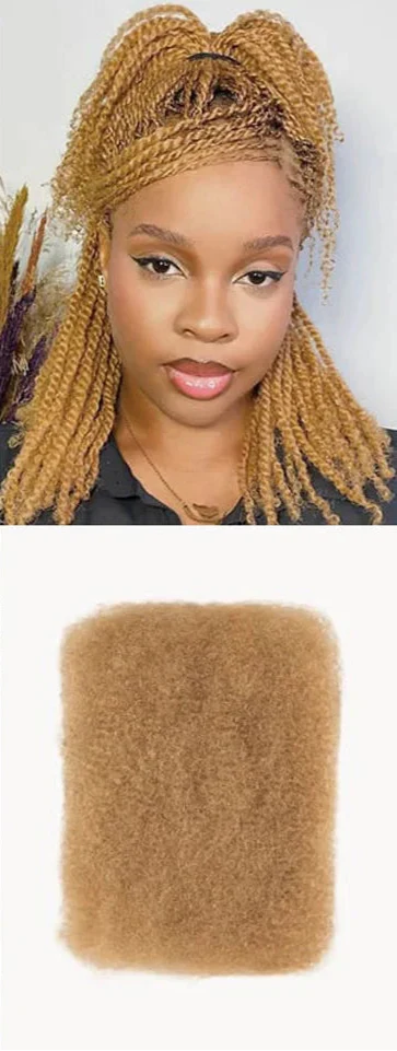 QVR Afro Kinky Bulk Human Hair for Braids & Locs | Virgin Remy Natural Color Extensions