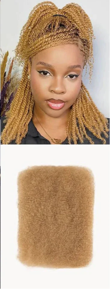 TOP Selling Afro Kinky Bulk Braiding Hair Extensions | Rebecca Lightweight Natural & Colored Brazilian Remy Hair (Long-Lasting)