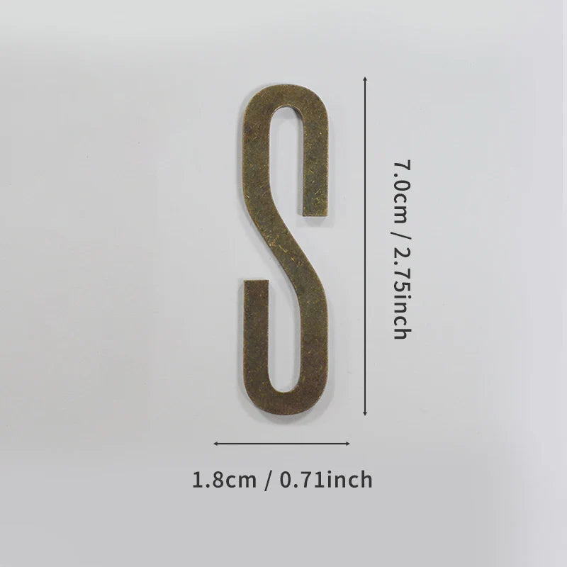 Bronze Self Adhesive House Number Metal English Alphabet Letters for Apartment Room Door Plate Table Mailbox Number Stickers 7cm