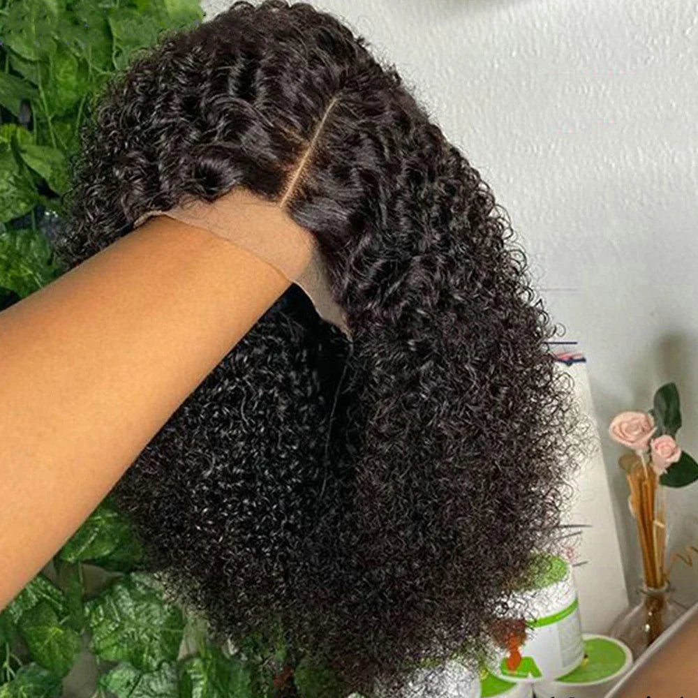 Glueless Kinky Curly Bob Wig | 13x4 Transparent Lace Front Brazilian Human Hair (Ready To Go)