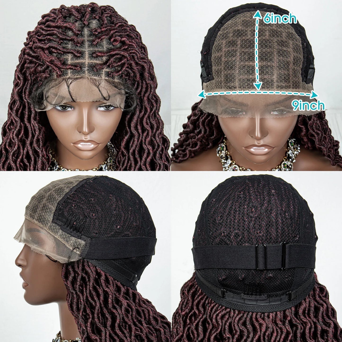 Colorful Dreadlocks & Water Wave Braids Wig | Lace Front | Baby Hair