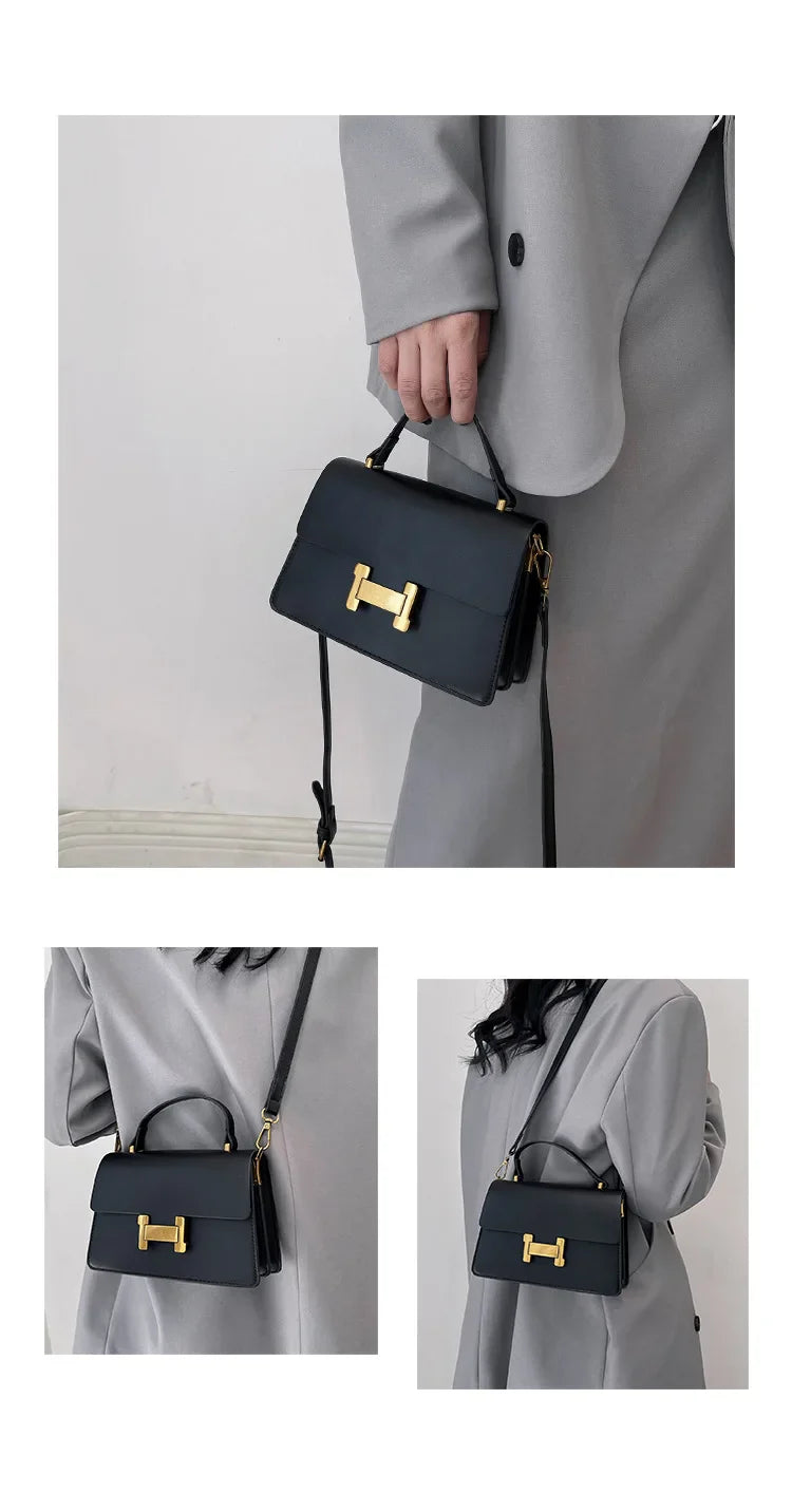 New Fashion Korean Style Small Square Bag | Textured Versatile Shoulder Crossbody Handbag for Women (Solid Color)