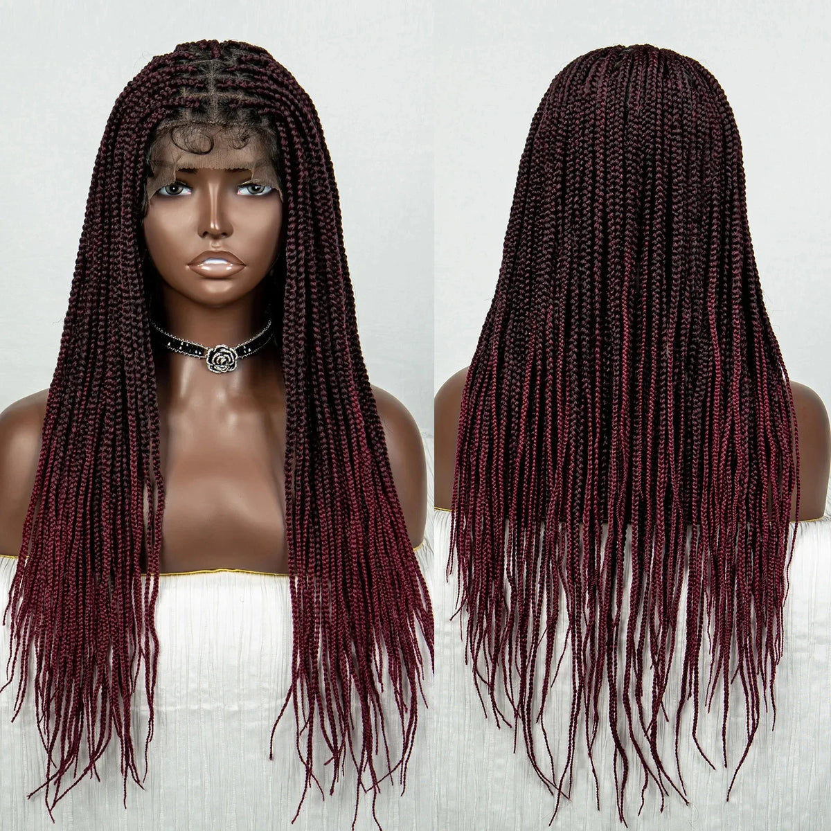 Knotless Cornrow Box Braids Full Lace Wig | Baby Hair | Clearance Sale | Black Women
