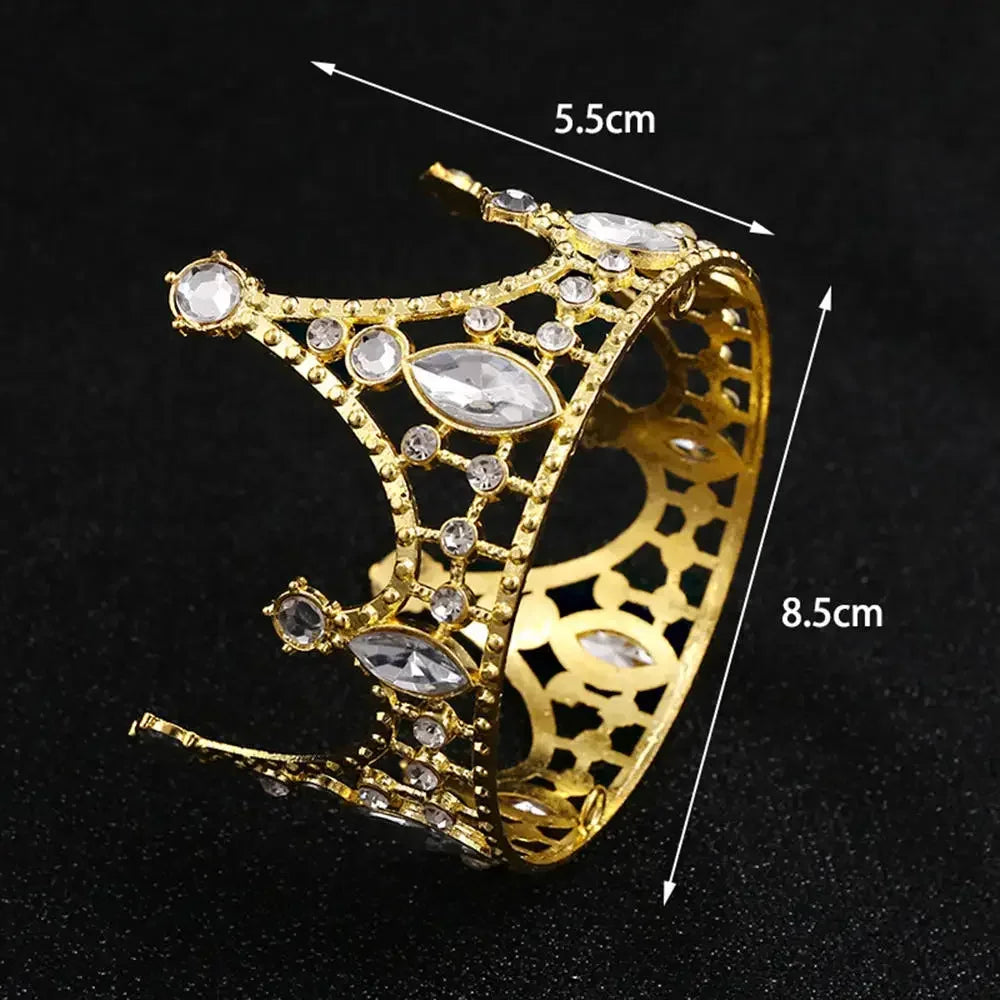 Rhinestone Crown Baking Cake Topper Headwear Decoration Children's Hair Accessories Princess Wedding Birthday Party Supplies New
