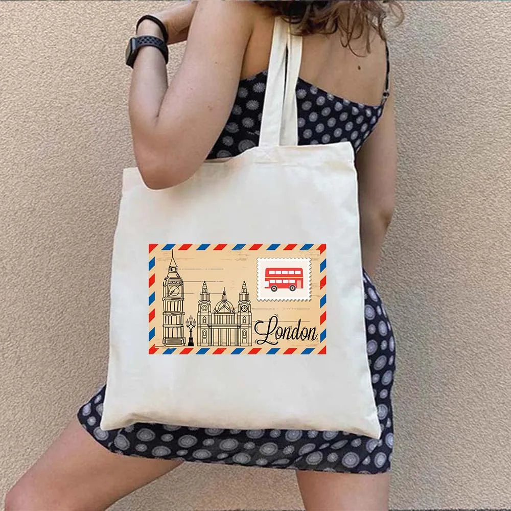 Woman's Large Capacity Canvas Tote Bag | Stylish Travel & Shopping Shoulder Handbag (Work, Gym, Grocery, Eco-Friendly)
