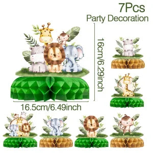 Jungle Animal Tablecloth Birthday Party Decor Palm Leaves Tablecloth Jungle Safari Wild One Kids Birthday Party Decoration
