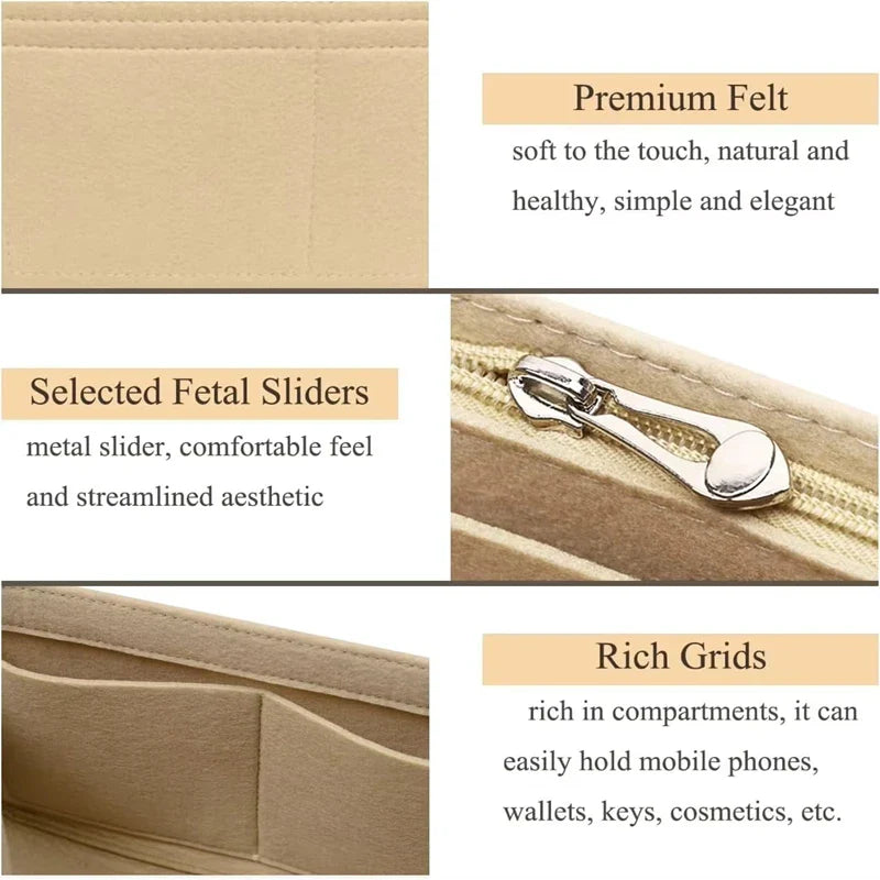 Bag Organizer for Longchamp Small Tote Bag Timid Bags Storage & Finishing Inner Liner Handbags Insert Organizer Fit Mini Size