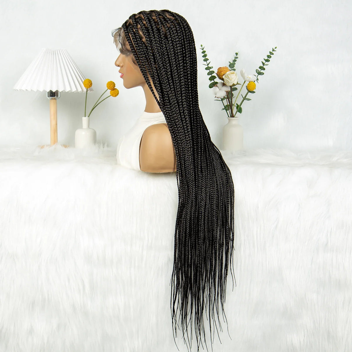 New HD Goddess Box Braids Wig | Transparent Full Lace Crochet