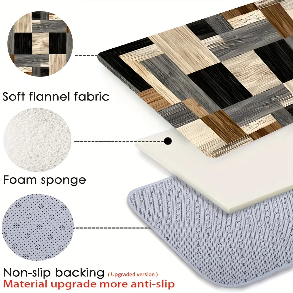VIKAMA Geometric Patchwork Floor Mat Kitchen Rug Soft Door Mat Welcome Mat Living Room Carpet Rug For Bedroom Home Decoration