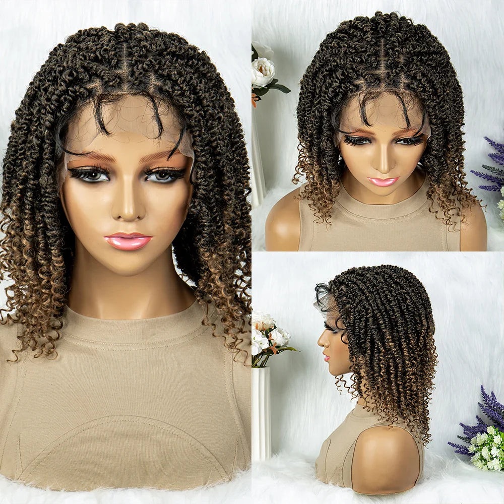 HD Lace Front Curly End Box Braids Wig | 9*6 Part