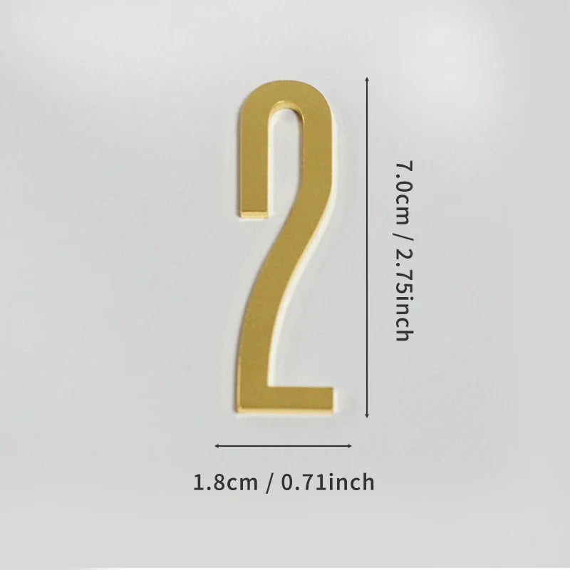 Golden Door Number with Magnets 7cm Metal House Number Apartment Door Number for Outdoor Hotel Home Mailbox Label