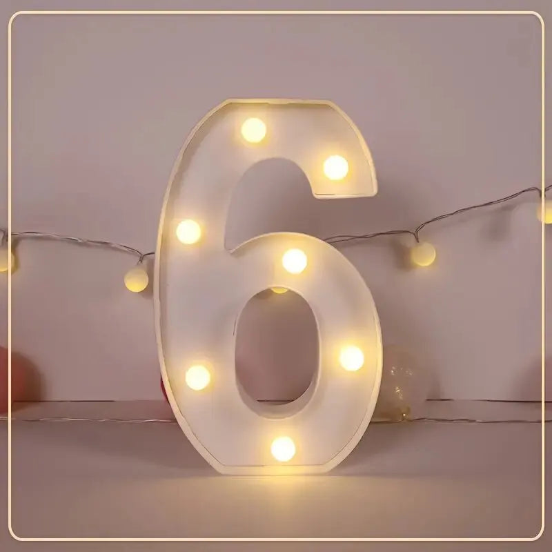 21.8cm White LED Letter&Number Night Lights,Battery Powered Decoration Lights,Wall Lights For Wedding,Birthday,Party,Christmas