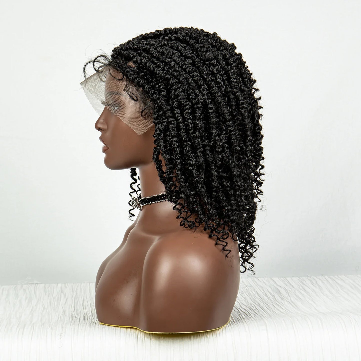 Short Curly Crochet Braided Wig with Baby Hair | Knotless Lace Front Wig for Black Women | Synthetic Braids