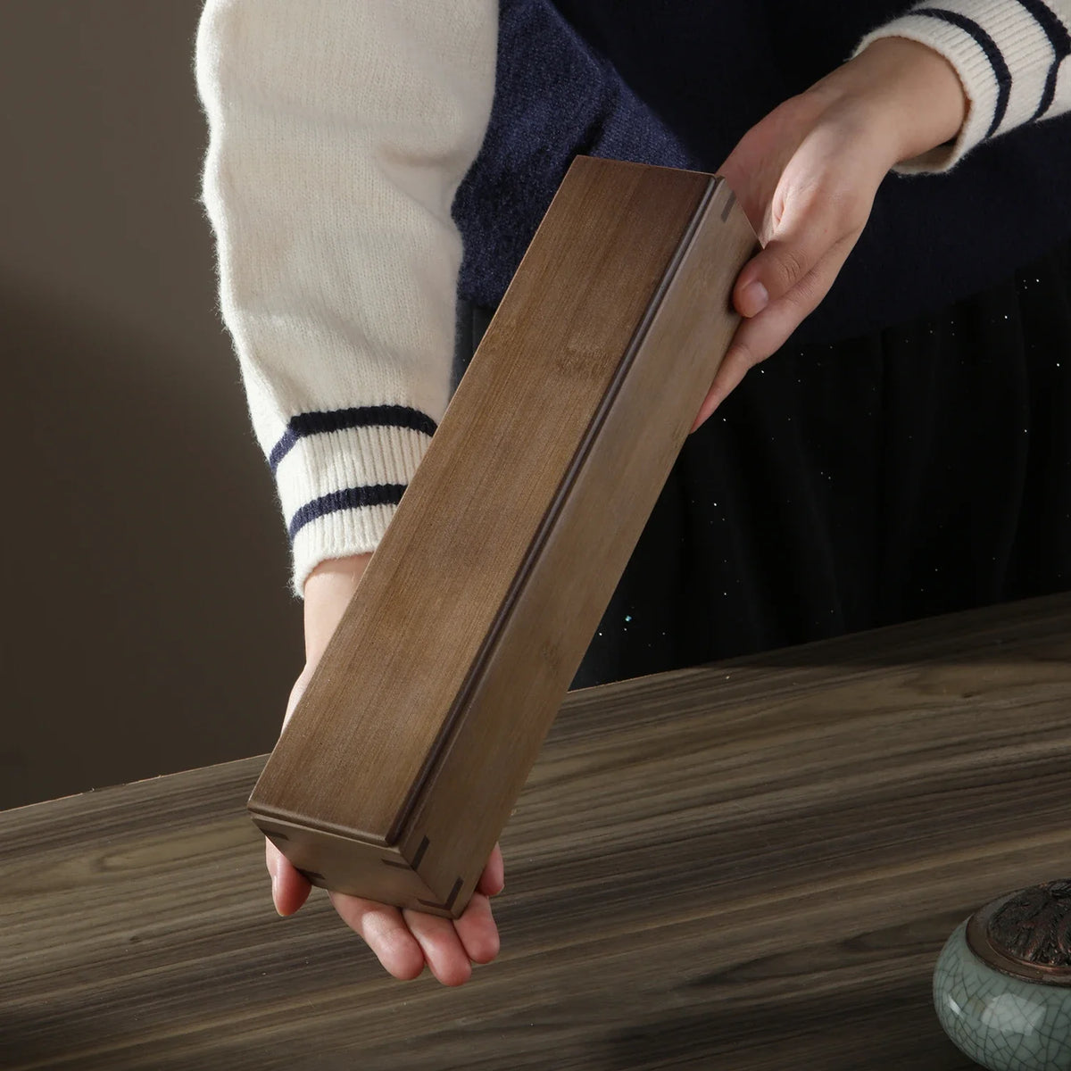 Bamboo Incense Stick Storage Box Handmade Incense Holder Case with Lid Organizer for Incense Sticks Ideal for Meditation Yoga