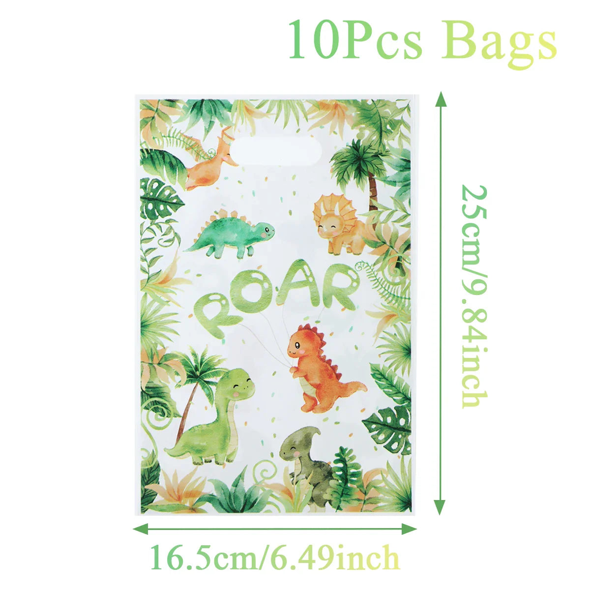 10/25/50pcs Cartoon Dinosaur Handbag Gift Candy Packing Bag Jungle Dinosaur Birthday Party Decor Kids Baby Shower Party Supplies