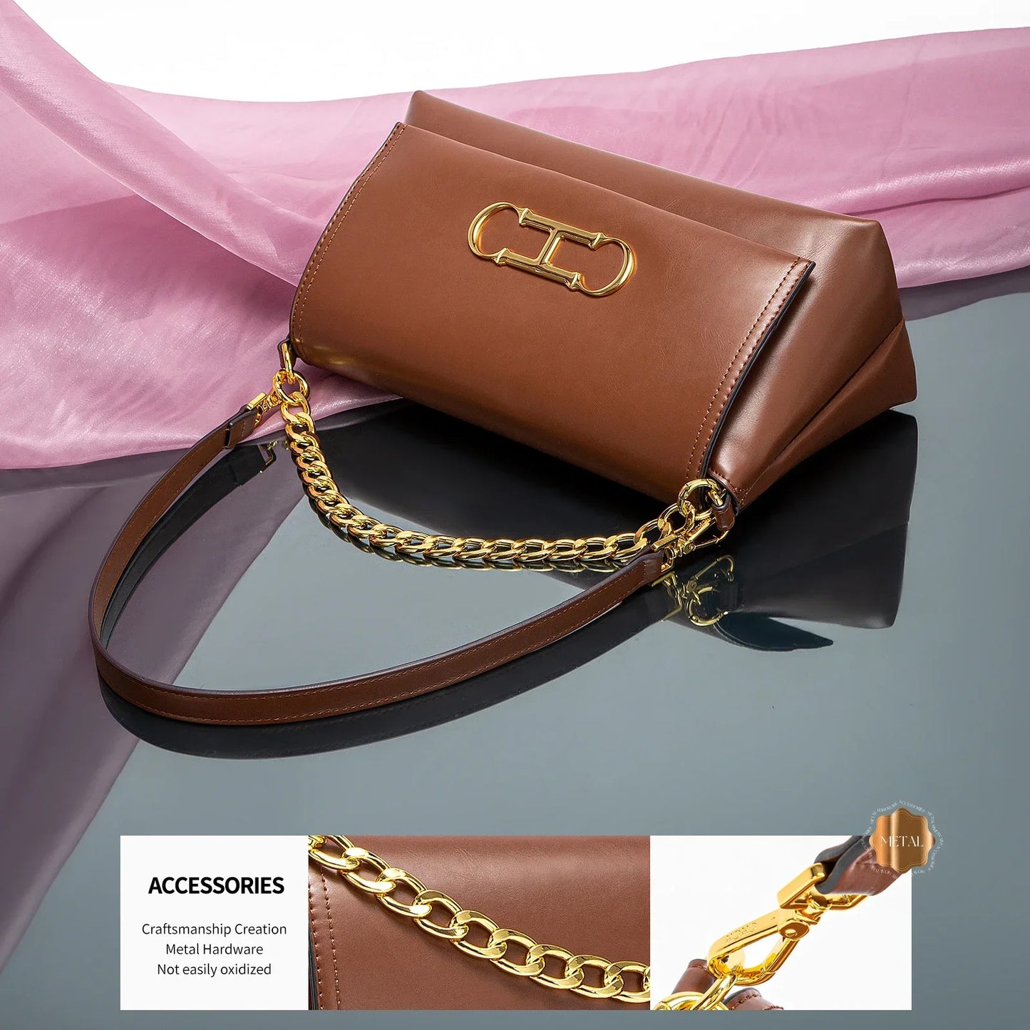 Pure Simple Classic Retro Square Ladies Shoulder Bag | Fashionable Exquisite Workmanship New Women's Crossbody Bag