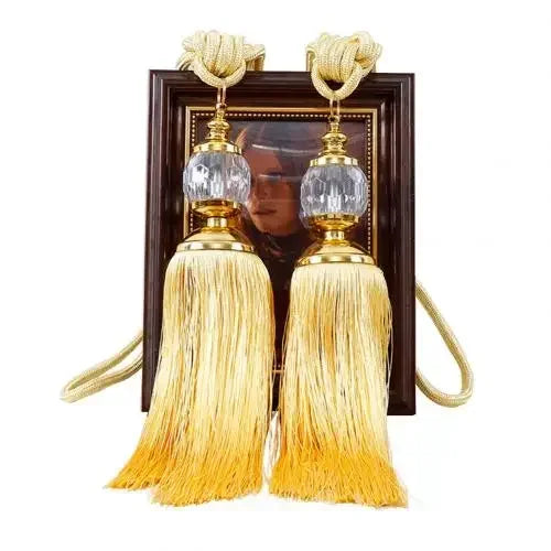 1Pair Tassel Curtain Tieback Crystal Bead Hanging Ball Tie Room Accessories Holder Buckle Rope Bandage Holdback Window Shade