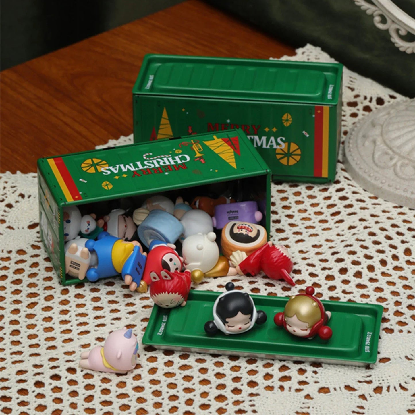 Miniature Storage Iron Box Mini Iron Storage Box Desktop Mini Container Model Creative Decoration Collect Small Item Xmas Gifts