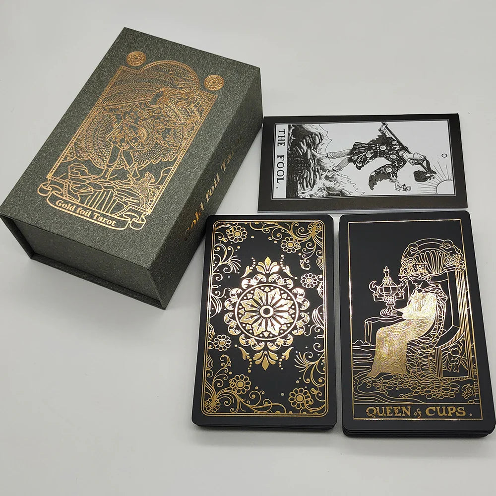 Fantastic 80 Pieces Silver foil Tarot Cards Waterproof PVC Quality With Flip Box As A Luxury Gift