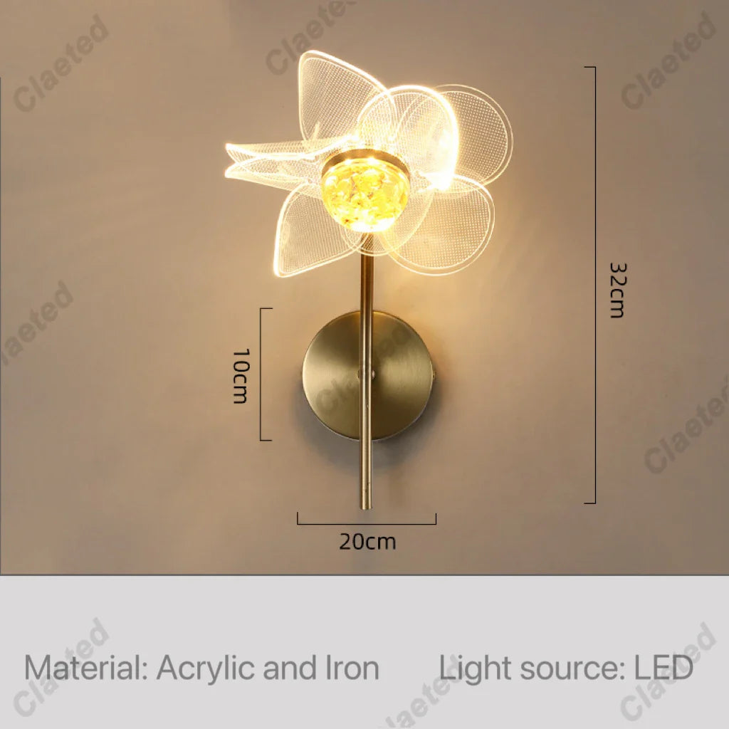 Flower Led Wall Lamps for Living Room Bedroom Bedside Sconce Light Modern Hallway Restaurant Background Decoration Lighting Deco
