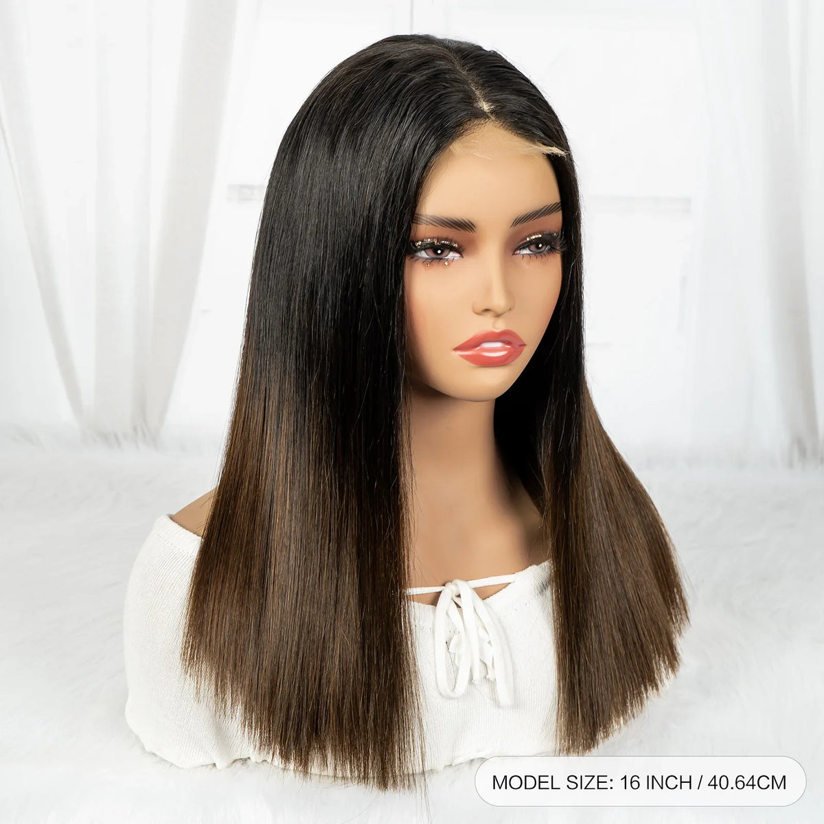 300% Density 1BT4 Brown Bone Straight Wig | 2x6 Real HD Lace Burmese Virgin Human Hair (Double Drawn)