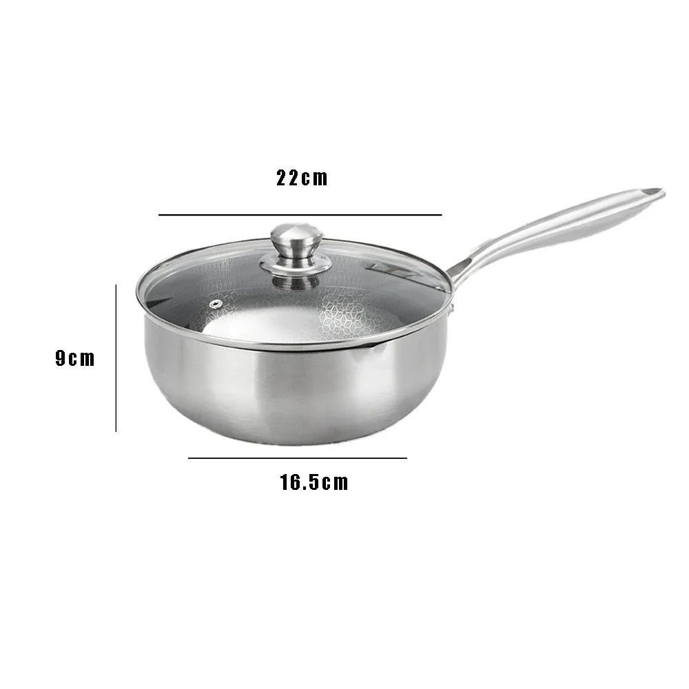 Stainless Steel Frying Pan Steak Cooking Honeycomb Non-Stick Pan Flat Bottom Wok Induction Cooker Universal Kitchen Cookware Pan
