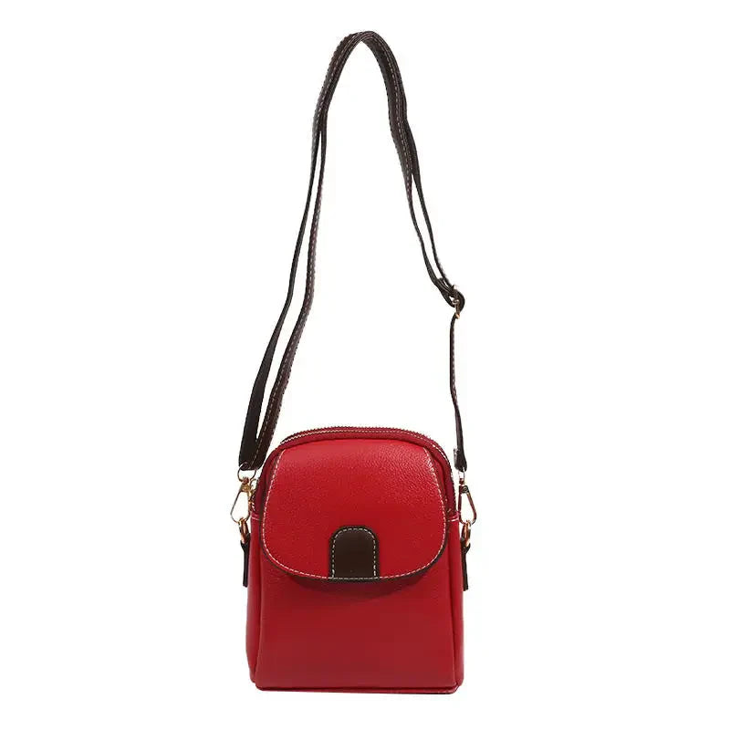 Fashion Leather Crossbody Bag for Women | Mini Shoulder Bag & Flip Zipper Messenger Bag (Students' Small Handbag)