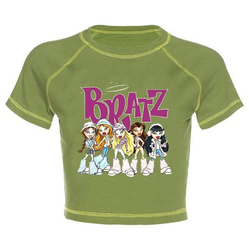 Women's Y2K Gothic Cartoon Print T-Shirt Trendy